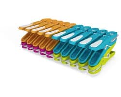 Dailygoods- Wasknijpers Antislip Soft Grip - 60 Stuks - Extra Lang - Kunststof - Kleurrijk - Duurzaam en Stabiel - Wasknijper