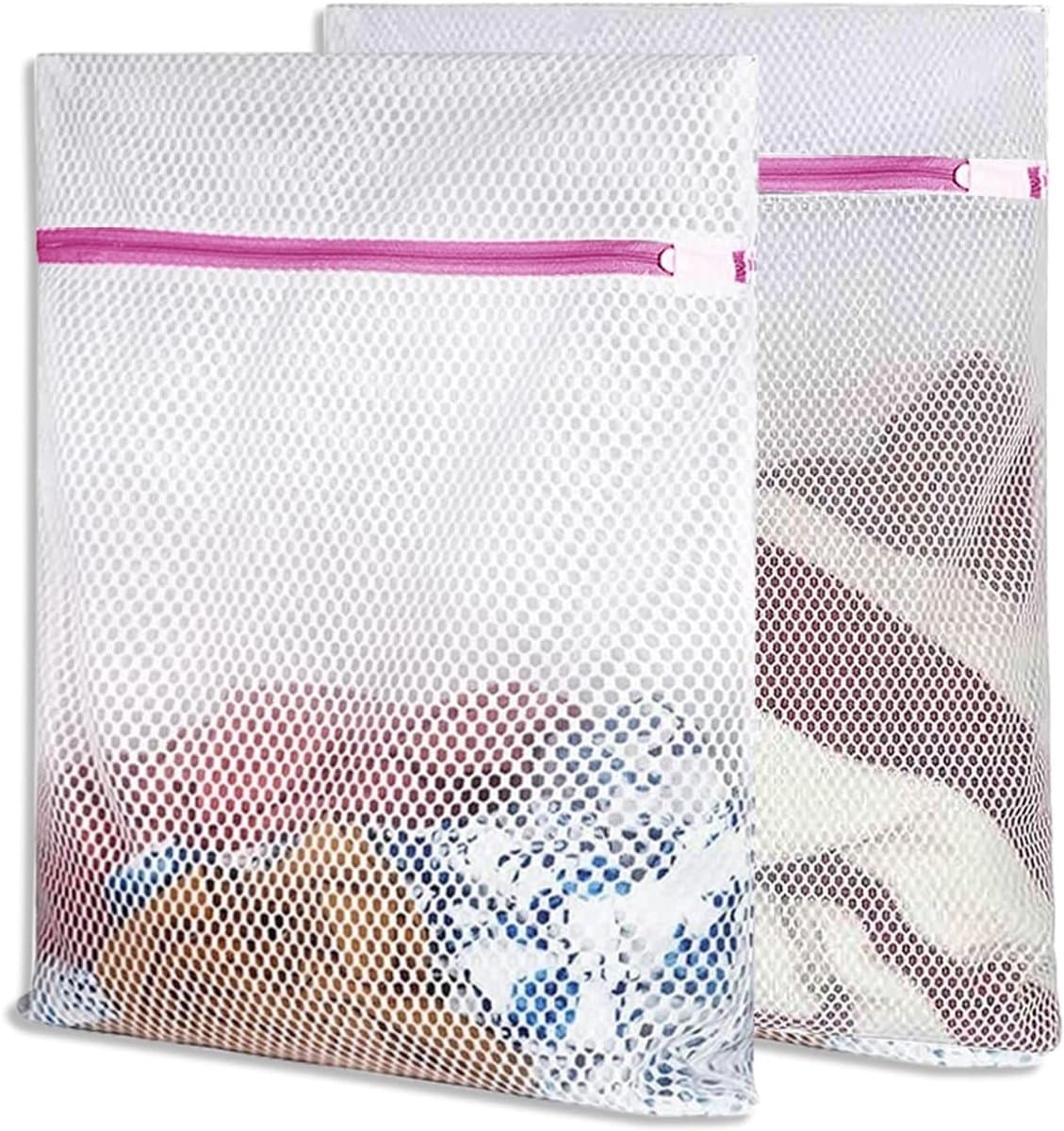 Waszakken Set - Roze Ritssluiting - Scheurvast en Ademend - Geschikt voor Fijne Kleding - Voor Thuis en Op Reis — afbeelding 1