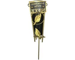 Grafvaas - Herdenkingsvaas Bloemenvaas - Graf Decoratie - Met Gouden Tekst - 36 x 11.5 x 11.5 cm - Zwart