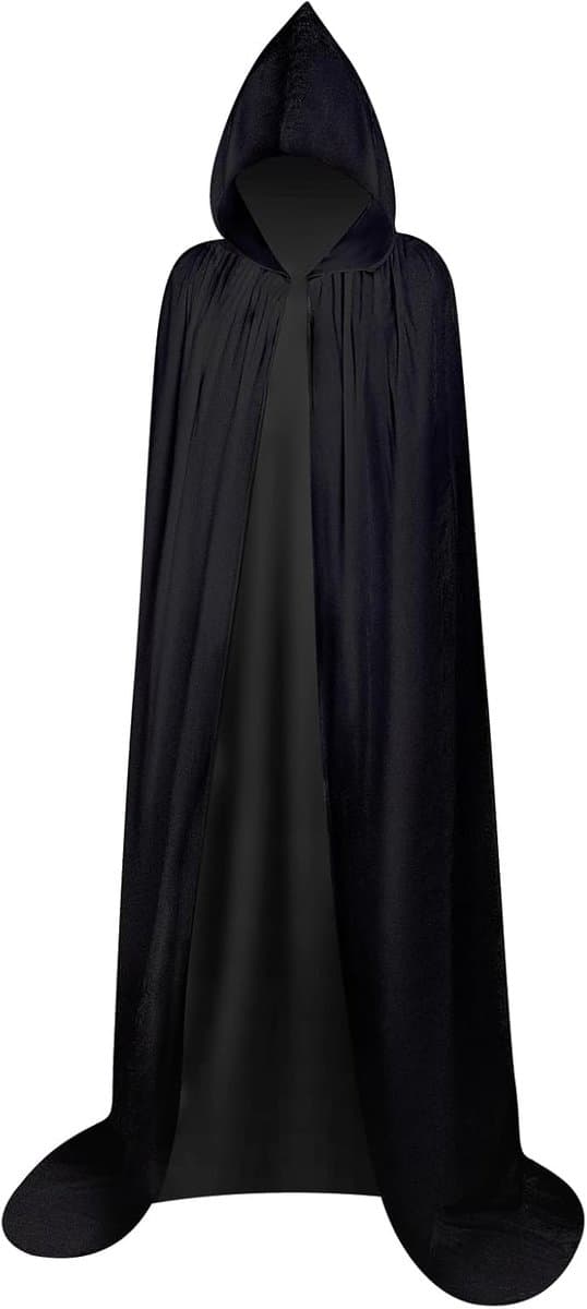 JUN Cape Met Capuchon Unisex Halloweenjas Fluwelen Cape en Gewaad | Cape Met Capuchon Feestkostuum Voor Volwassenen en Kinderen Cosplay — afbeelding 1