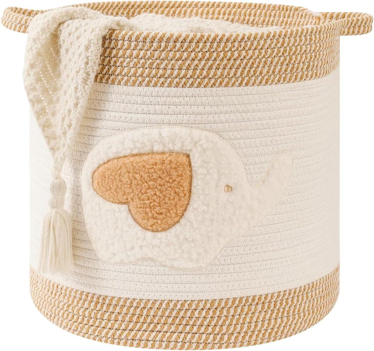 SnelShoppen - Grote Opbergmanden voor Woonkamer Decor, Speelgoedmanden, Gevlochten Katoenen Touw, Opbergmand voor Kinderen, Hondenspeelgoed Organizer, — afbeelding 1