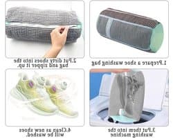 Schoenwaszakken voor de Wasmachine - 2 Stuks, Mesh Waszak voor Sneakers en Sportschoenen, Ideaal voor Canvas en Hardloopschoenen, 39 x 19 cm