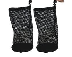 Opbergtas Net - Multifunctionele Tas - Sportartikelen Opslag - Trekkoordsluiting - 2-Pack M - Zwart