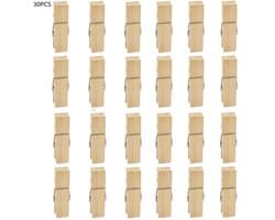 30 stuks - Houten wasknijpers - voor ophangen, buiten en knutselen - stevige en duurzame wasknijpers - 7.2×1.8cm