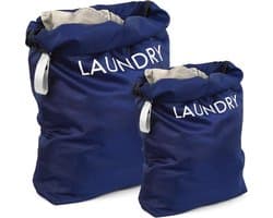 SnelShoppen - 2 Grote Waszakken voor Vuile Kleding, Draagbare Waterdichte Reiswaszakken met Trekkoord, Perfect voor Thuis, Camping, Badkamer, Vakantie