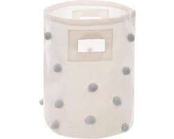 Atmosphera Kids Opbergmand/Wasmand pompon - Ø30xH41cm - Grijs