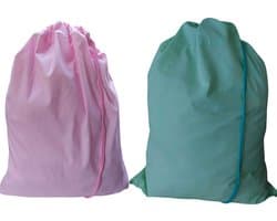Bluvardi katoenen waszakken set van 2 stuks - XXL -pink- green
