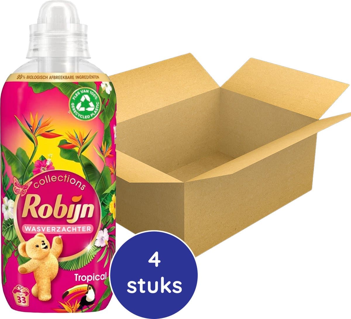 Robijn Collections Wasverzachter - Tropical - 4 x 33 wasbeurten — afbeelding 1