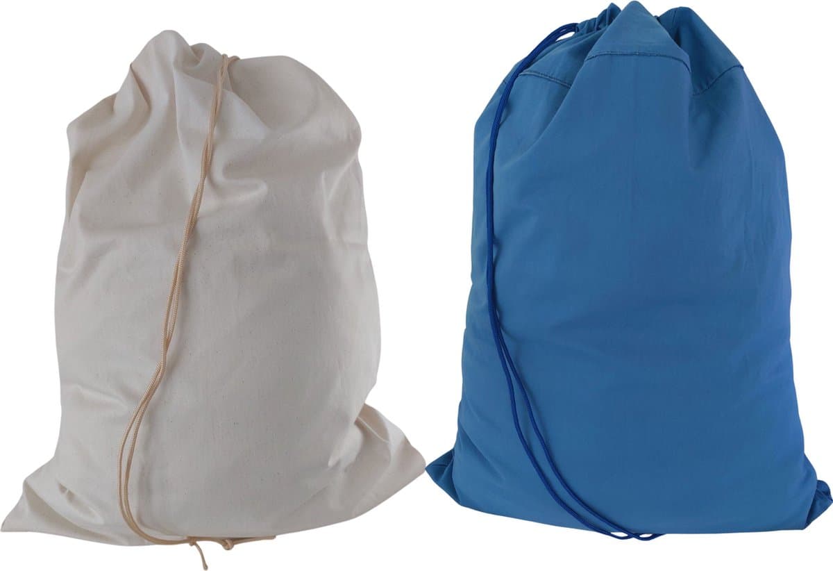 Bluvardi katoenen waszakken set van 2 stuks - XXL -natural cotton - indigo — afbeelding 1