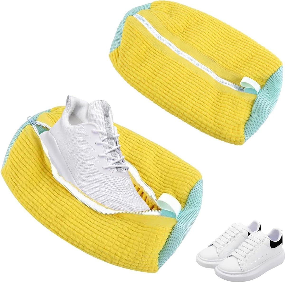 Net Shoe Washing Bag Dispenser met ritssluiting - Shoe Anti-Deformation Waszak - Beschermende Waszak voor Schoenen Wasmachine rek — afbeelding 1