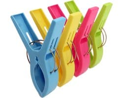 Handdoek/strandlaken knijpers - 12x - gekleurd - kunststof - 15 cm