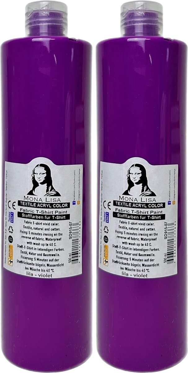 Südor Textielverf 1000 ml, lila.Wasbestendige textielverf voor lichte stoffen. Wasmachinebestendig, wasbestendig. Fixatie door strijken (2 x 500 ml) — afbeelding 1