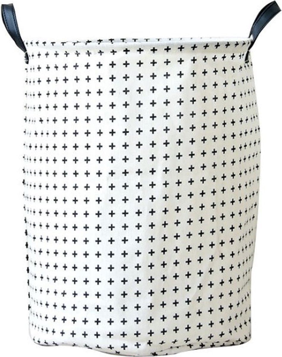 Speelgoedmand - Wasmand - Opberger - 35 x 45 cm - Wit motief — afbeelding 1