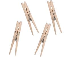 Urban Living Basic plus Size wasknijpers - 80x - bamboe - 8 cm