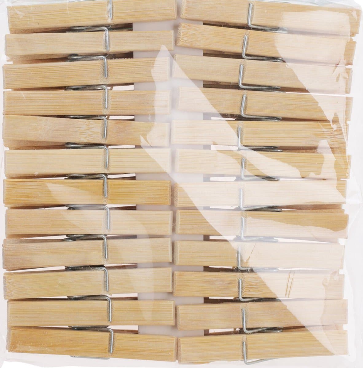 Bamboe wasknijpers - 48x - hout - 7 cm — afbeelding 1