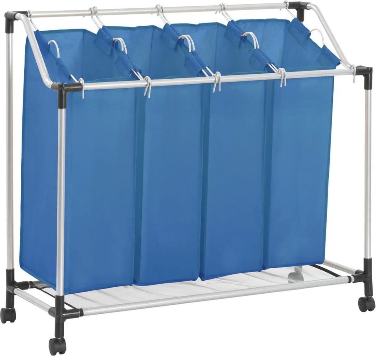 vidaXL - Wassorteerder - met - 4 - zakken - staal - blauw — afbeelding 1