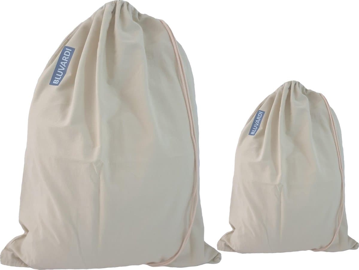 Bluvardi katoenen waszakken set van 2 stuks - heavy duty - licht beigegroen — afbeelding 1