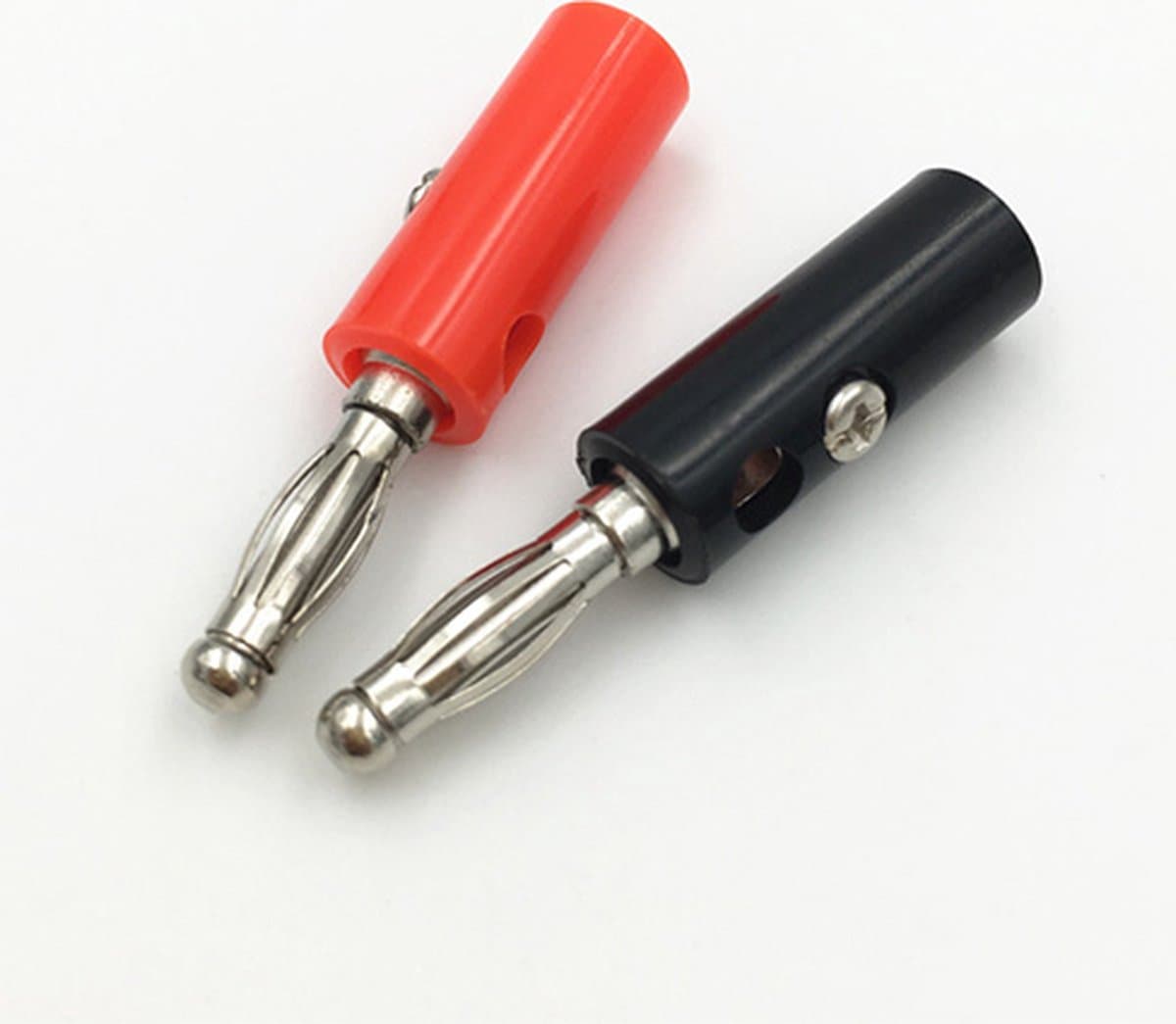 Banaanstekker set 4 mm 1x Rood en 1x Zwart — afbeelding 1