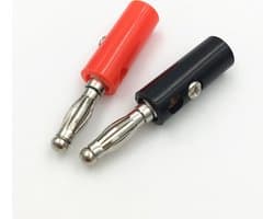 Banaanstekker set 4 mm 1x Rood en 1x Zwart