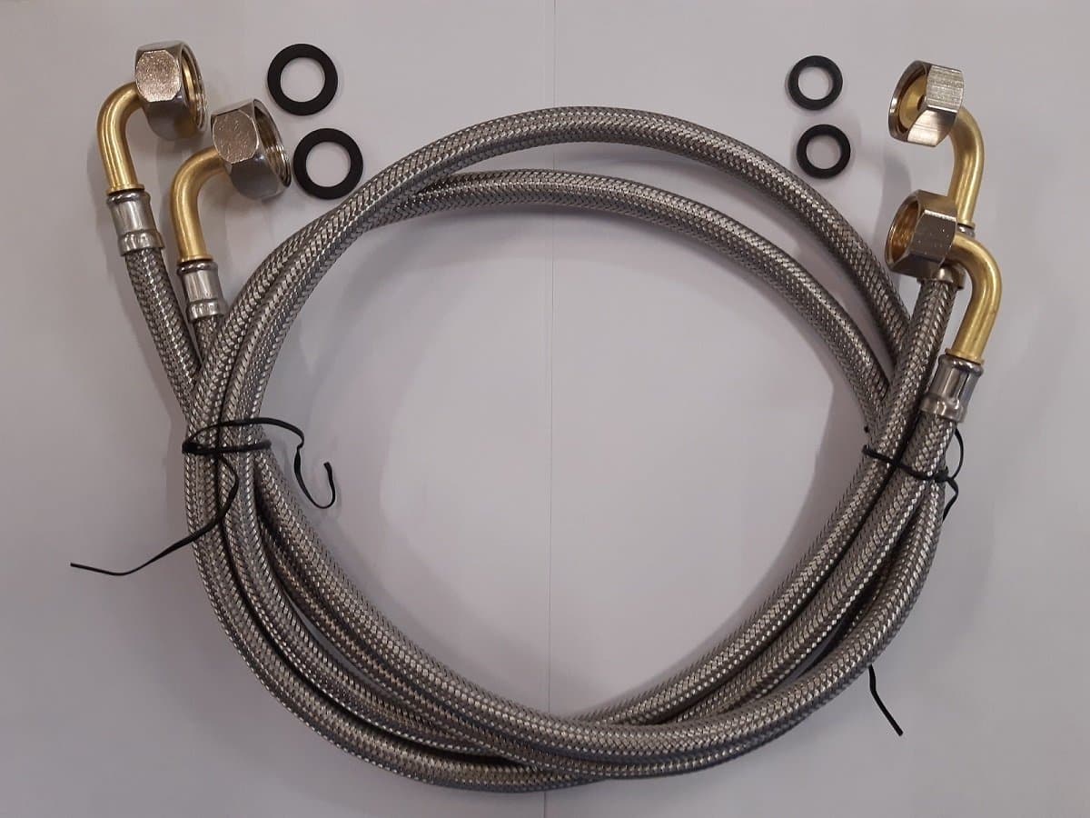 2 x Sanifun aansluitslangen haaks 3/4 x 1/2 1200 mm — afbeelding 1
