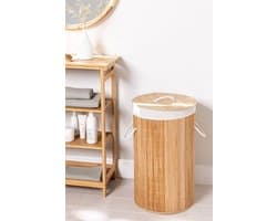 MIRA Home - BOSTIC - Jerez - Bamboe Wasmand - Functioneel en Decoratief - Duurzaam - Natuurlijk en Eenvoudig Ontwerp - Afmetingen 60cm
