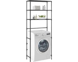 Wasmachine rek - Ombouw - Kast - Opbouwmeubel - Verhoger - Wasmachine meubel - Opbergkast - Ijzer - Zwart