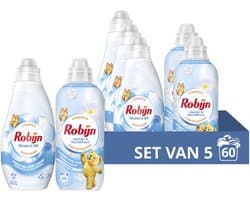 Robijn - Wasmiddel en Wasverzachter Pakket - Stralend Wit + Jasmijn & Sandelhout - 5 stuks - Voordeelverpakking
