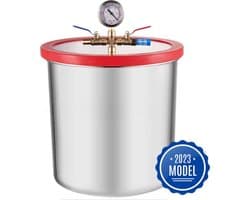 Grijze Vacuumkamer - RVS - 20 Liter - Inclusief Drukmeter