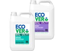 Ecover - Vloeibaar Wasmiddel Universal & Kleur - Bundel 10 L - Plantaardig & Biologisch afbreekbaar - Krachtige reiniging bij 20°C