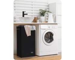 Wasmand Zwart met deksel en afneembare tas - 100L grote en hoge wasmand inklapbaar met handvat voor kleding en speelgoed opslag - vuile kledingmand voor slaapkamer, badkamer, slaapzaal