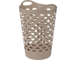 5Five Flexibele wasmand/opbergmand - rond - beige - 60 liter - D41 x H66 cm