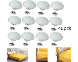 40stuks-Antislipclips voor dekbedovertrekken-Onzichtbare antislipclips voor lakens -Clips voor dekbedovertrekken-Antislipclips - Spelden voor dekbedovertrekken - Universeel type - Wit - Geschikt voor dekens, lakens, gordijnen, sokken en matrashoezen