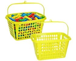 Plasticforte Knijpermandje - 2x - lime groen - 20 x 25 cm - kunststof - wasknijpertasje/knijperzak — afbeelding 1