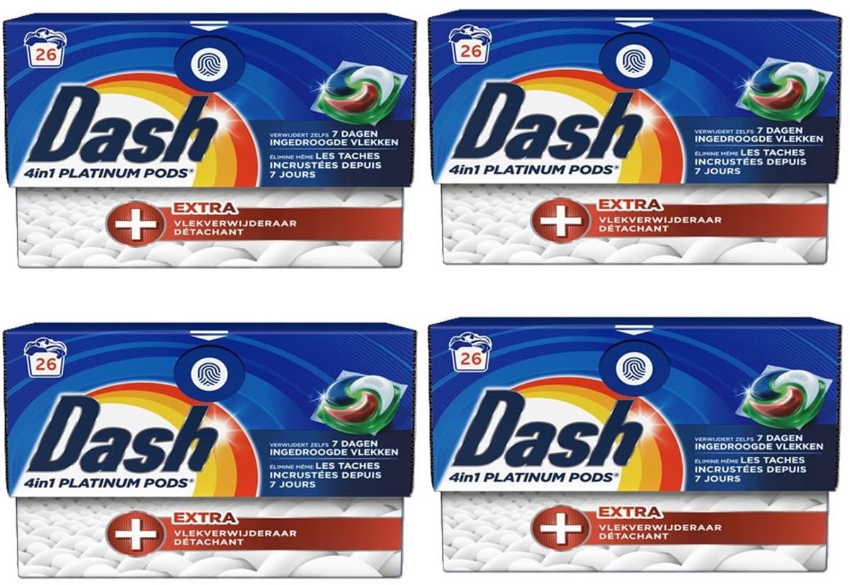 Dash 4in1 PODS - +Extra Vlekkenverwijderaar - Voordeelverpakking 4 x 26 Wasbeurten — afbeelding 1