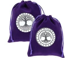 Dailygoods - Set van 2 Fluwelen Tarotzakjes met Trekkoord voor Kristallen