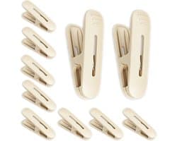 Wasknijpers - Kledingclips Droogknijpers - Kleding Drogen - Versterkte Winddichte Grip - 10 stuks - Romig