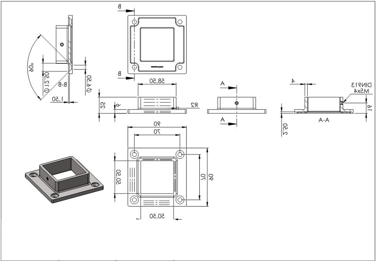 Grondanker V2A - Bodemanker Muuranker - Tuin Constructies - Roestvrij Staal - 50 x 50 mm - Zilverkleurig — afbeelding 1
