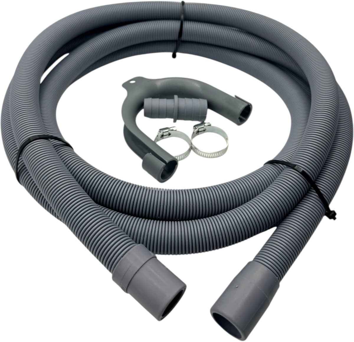 Fixem afvoerslang 3,5m wasmachine vaatwasser, geschikt voor 19mm 21mm aansluitingen - verlengslang afvoerslang met bocht en klemmen en verleng adapter - Geschikt voor alle merken — afbeelding 1