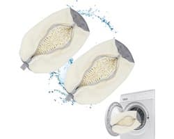 Schoenwaszak, wasmachine waszak, schoenen-wasmachine, droger, crèmekleurig, 2 stuks