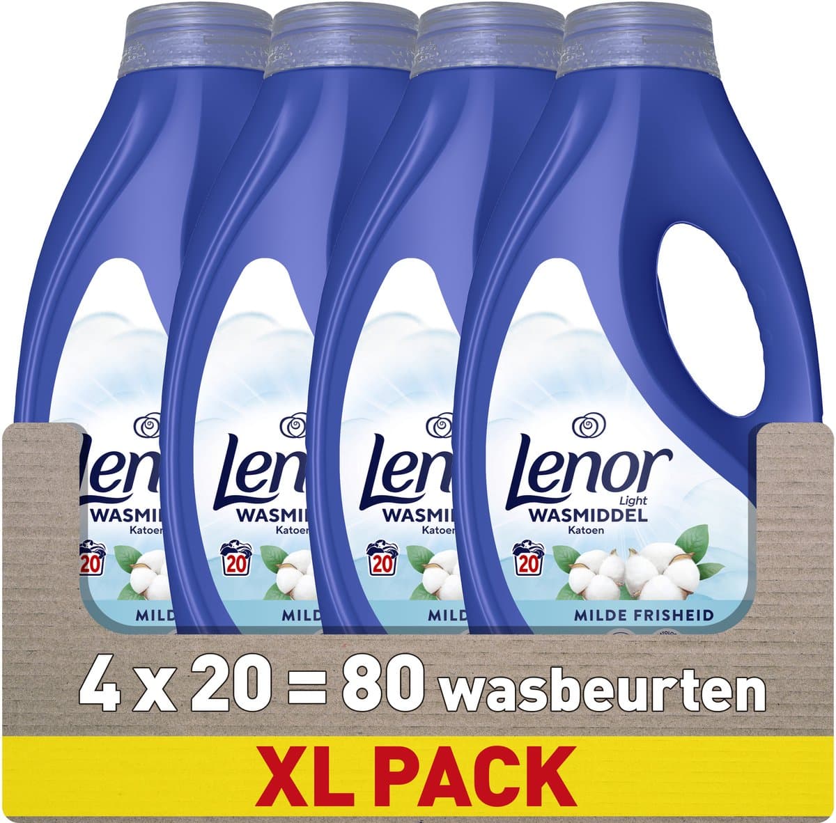 Lenor Vloeibaar Wasmiddel - Katoen - 4 x 20 Wasbeurten — afbeelding 1