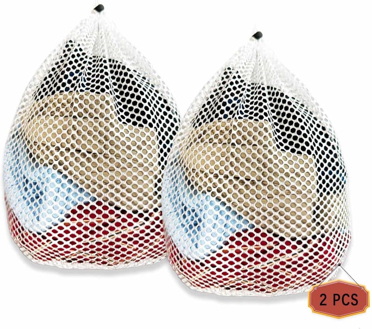 Set van 4 mesh waszakken - 30×40 cm - met trekkoord en stop - geschikt voor delicate was - voorkomt kledingvervorming - voor ondergoed - lingerie en sokken — afbeelding 1