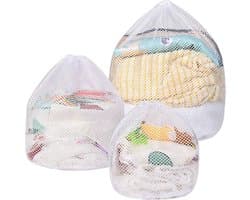3 Delicate Waszakken van Dikke Mesh voor de Wasmachine, Ideaal voor Thuis en Hotels (30x40, 40x50cm, 50x60cm)