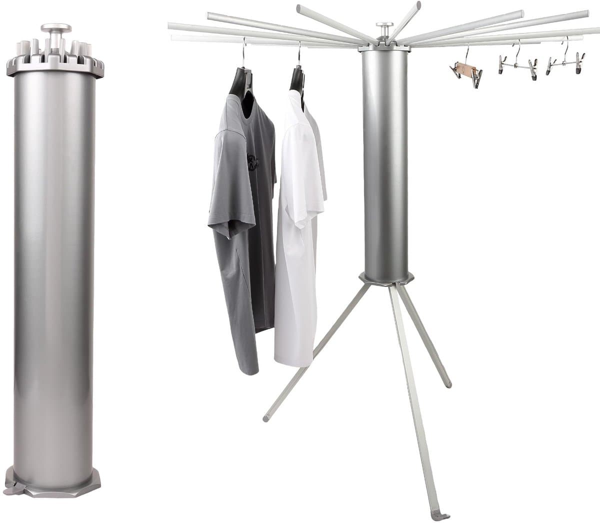 Cosensi- Droogrek Inklapbaar - Ruimtebesparend - Aluminium - Robuust - Uittrekbare Stangen - Geschikt voor Binnen/Buiten - Wasrek — afbeelding 1