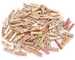 Dailygoods- Wasknijper 100 Stks - Kleurrijk Houten - Foto Clips