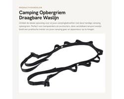 Dailygoods- Opbergriem Verstelbaar - Draagbare Waslijn - Nylon Touw - Camping Gear - Sterk Draagvermogen - Eenvoudig Ontwerp