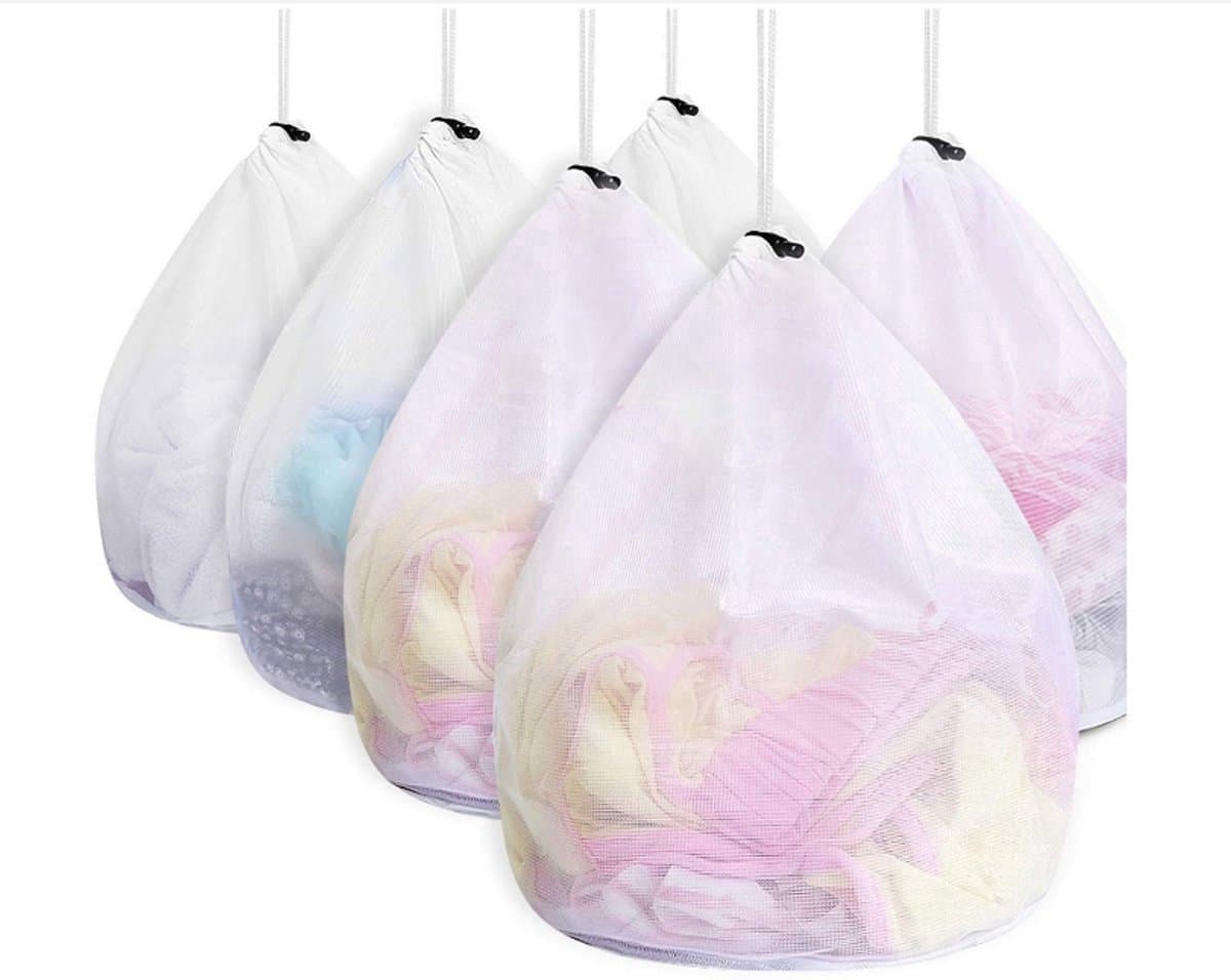 Kraftverdia® - Waszak - Waszakken - Wasnetten - Waszak groot - Verpakking van 6 waszakken voor wasmachines met snoerstoppers,babykleding/ondergoed/sokken — afbeelding 1