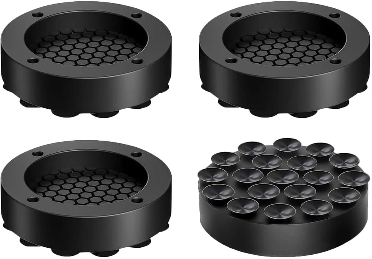 Antislip wasmachine-voetkussens - 4 stuks rubberen voetkussens voor droger en vaatwasser, geluiddemping en stabiliteit — afbeelding 1