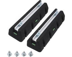 Dempingssokkel Airco - Trillingsvoet Rubber - Apparaten Stabiliseren - Inclusief Waterpas - 450 mm - Zwart