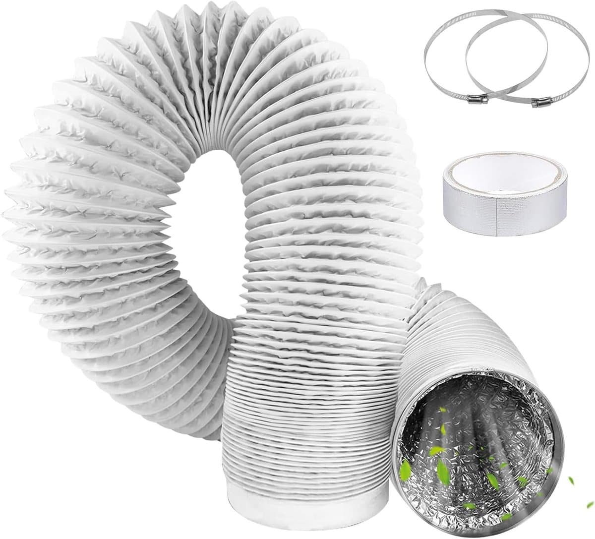 Flexibele PVC afvoerslang met aluminium folie en staaldraden, 150 mm diameter voor keuken en ventilatiesystemen — afbeelding 1