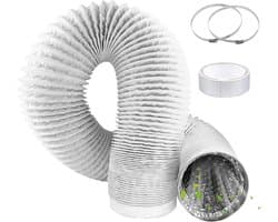 Flexibele PVC afvoerslang met aluminium folie en staaldraden, 150 mm diameter voor keuken en ventilatiesystemen